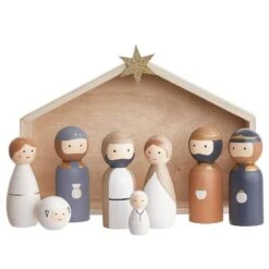 Crèche Avec Personnages X-MAS - 9 élém.