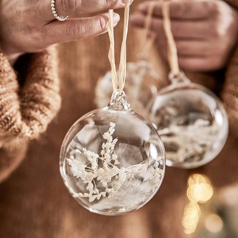 Boules De Noël HANG ON Fleurs - Lot De 4 – Image 2